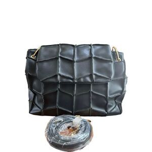 NWT True Love Faux leather flap black crossbody